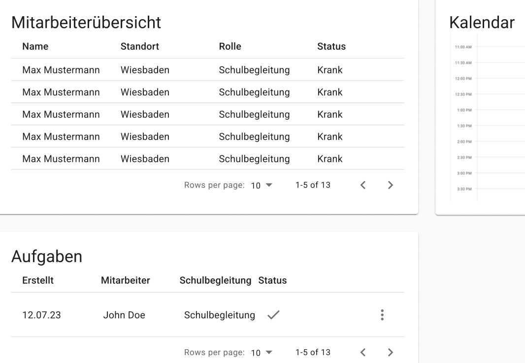 Einblick in die Software von JustManageIT für Schulbegleitung.