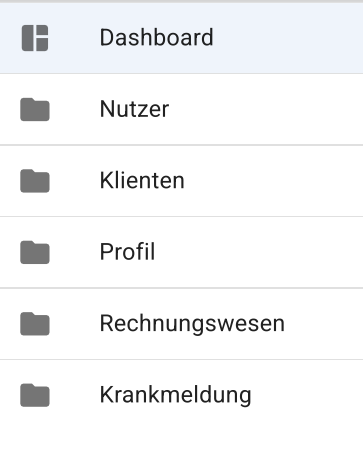 Dashboard Liste in der Software von JustManageIT für Schulbegleitung.